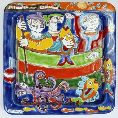 Piatto quadrato DS 28x28 Pescatori PQ28DS-6 Piatto quadrato DS 28x28 Pescatori PQ28DS-6